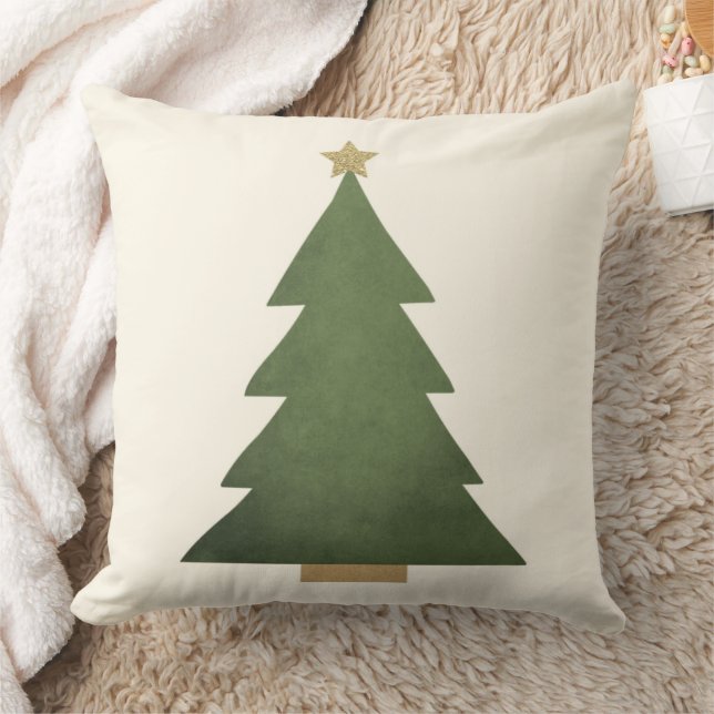 Coussin Vacances de Noël rustique vert et or (Couverture)