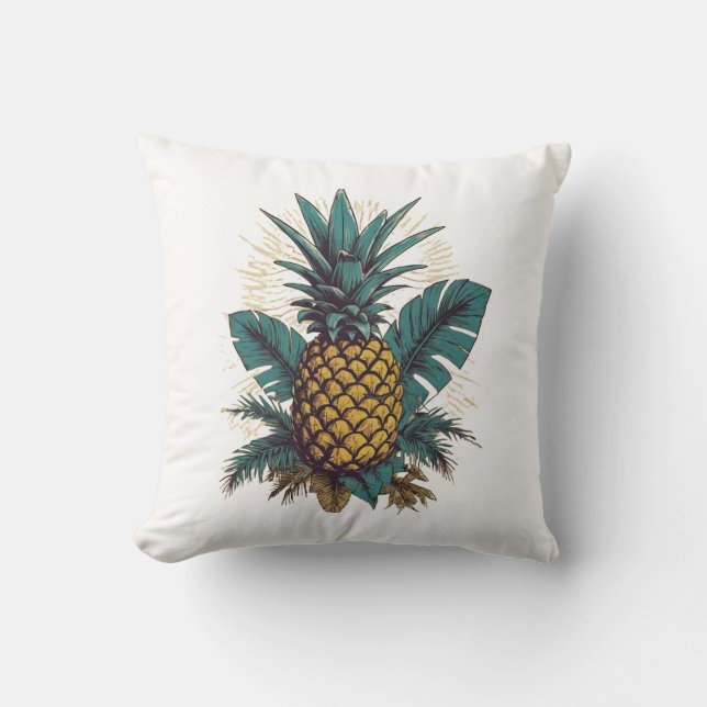 Coussin Vacances d'été feuille Vintage moderne (Recto)