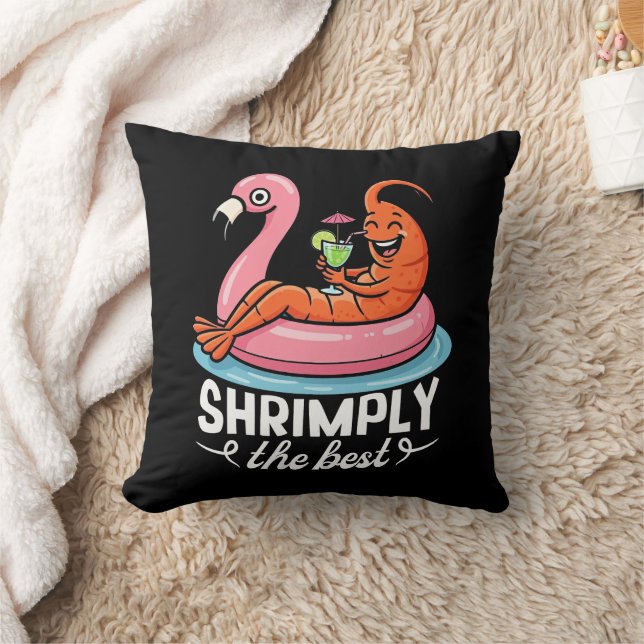 Coussin Vacances drôles crevettes plage fruits de mer été  (Couverture)
