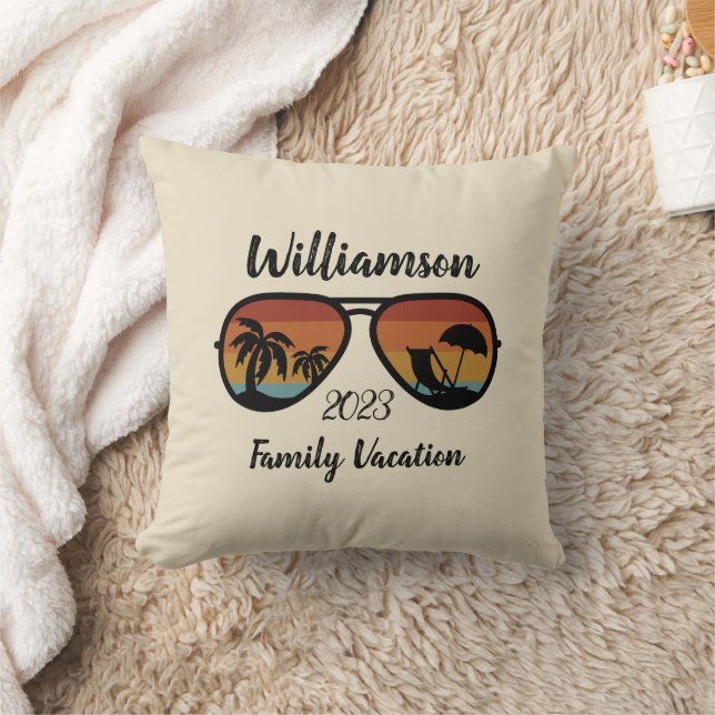 Coussin Vacances familiales personnalisées (Couverture)