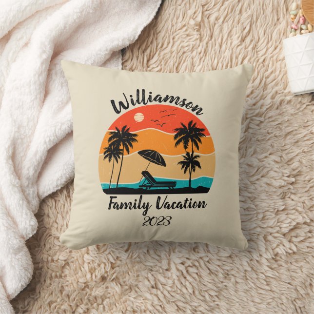 Coussin Vacances familiales personnalisées (Couverture)