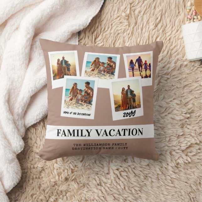 Coussin Vacances familiales personnalisées Style instantan (Couverture)