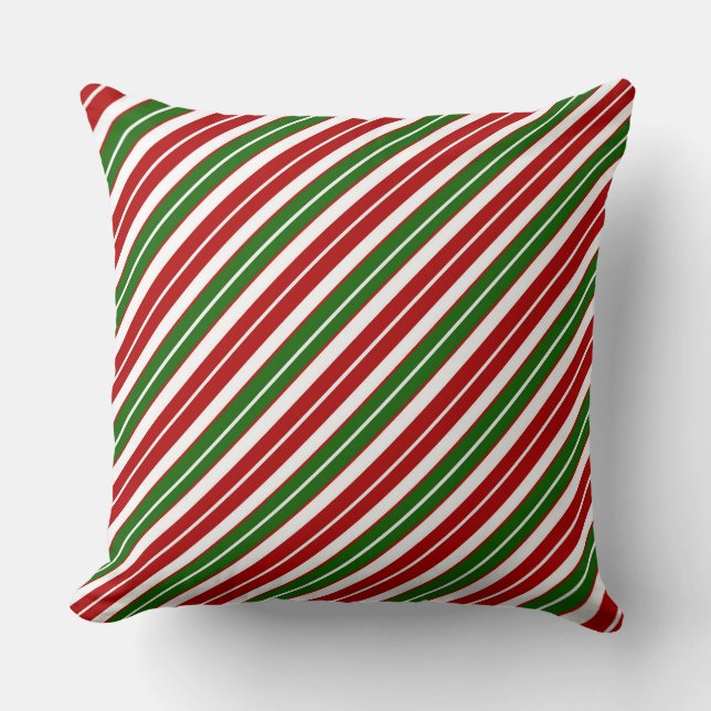 Coussin Vacances Grandes Noël rouge, blanc et vert (Recto)