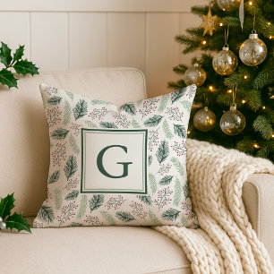 Coussin Vacances Holly et Pine Monogram