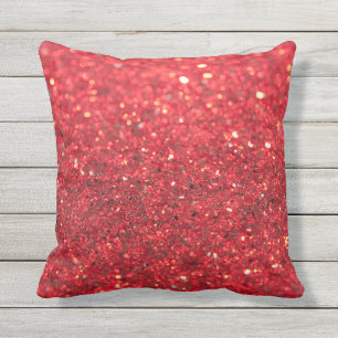 Coussin Vacances pailletées de scintillement de Faux roug