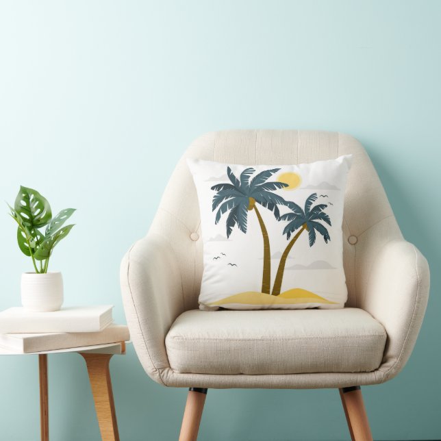 Coussin Vacances Plage Cute Palm Tropical (Chaise)