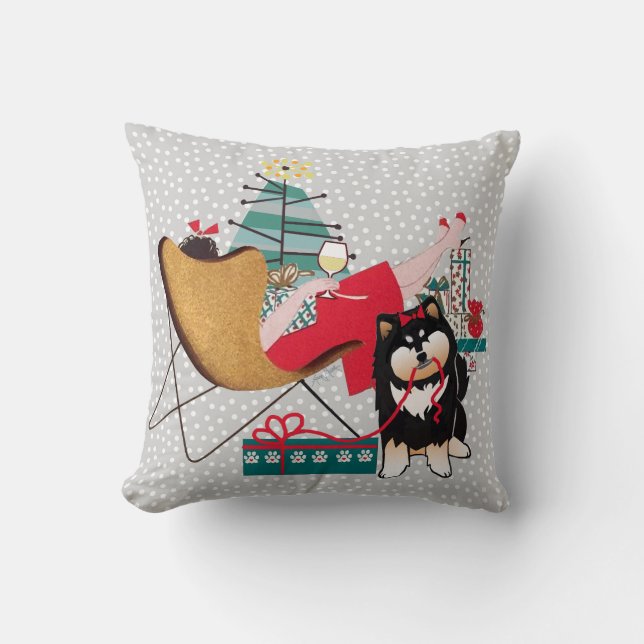 Coussin VACANCES RETRO LAPPY Finnois Lapphund (Recto)