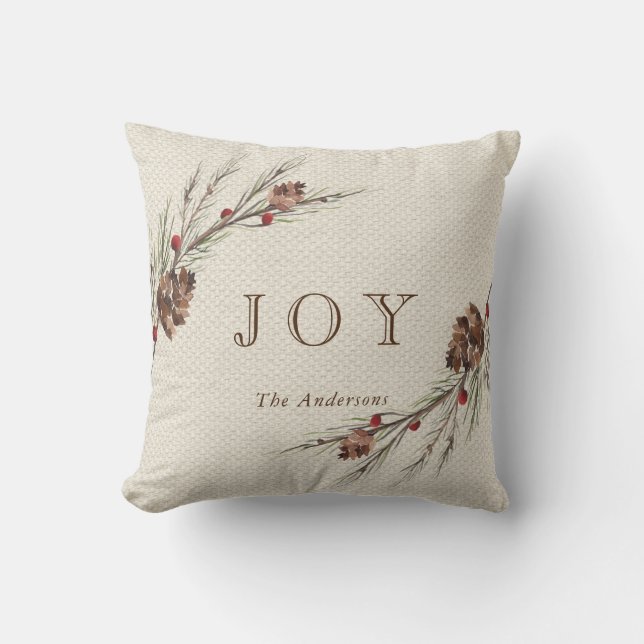 Coussin Vacances rustiques de Noël de Pinecone (Recto)