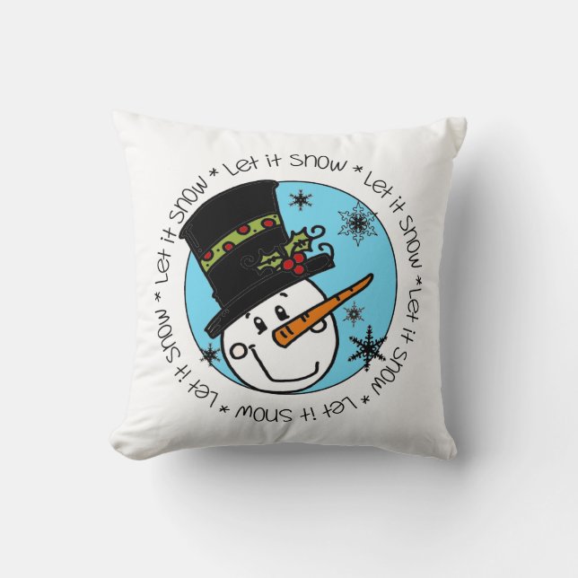 Coussin Vacances Snowman Laisser neiger (Recto)