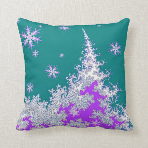 Coussin Vacances turquoises d'arbre de Noël par Sharles
