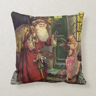 Coussin Vacances vintages de Noël de Père Noël de fête