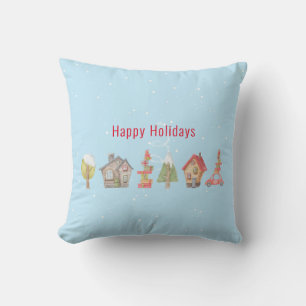 Coussin Vacances Whimsical Winter Street