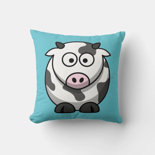 Coussin Vache à bande dessinée sur l'Aqua (Recto)