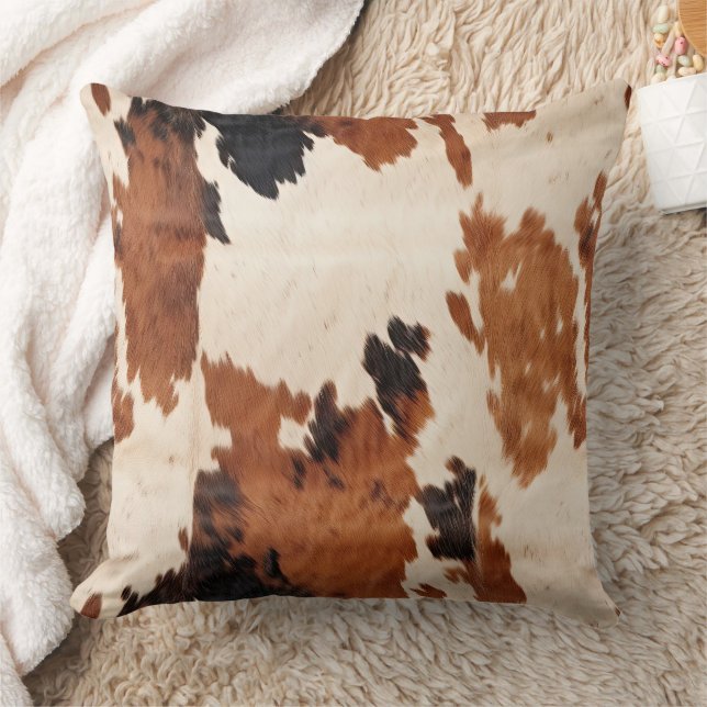 Coussin Vache blanche noire Brown occidentale (Couverture)