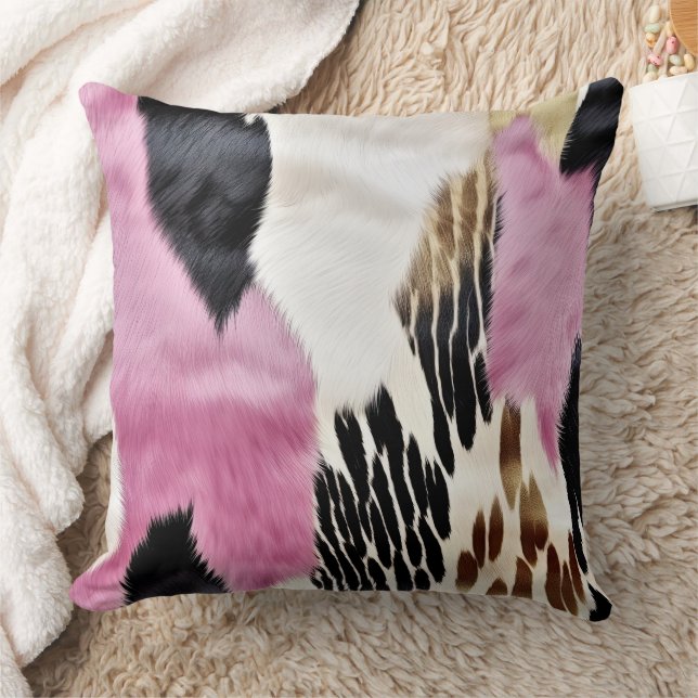 Coussin Vache blanche rose noire (Couverture)