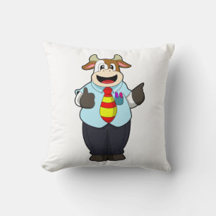 Coussin Vache comme enseignant avec Cravate