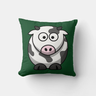 Coussin Vache de dessin sur vert
