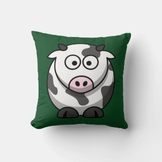 Coussin Vache de dessin sur vert