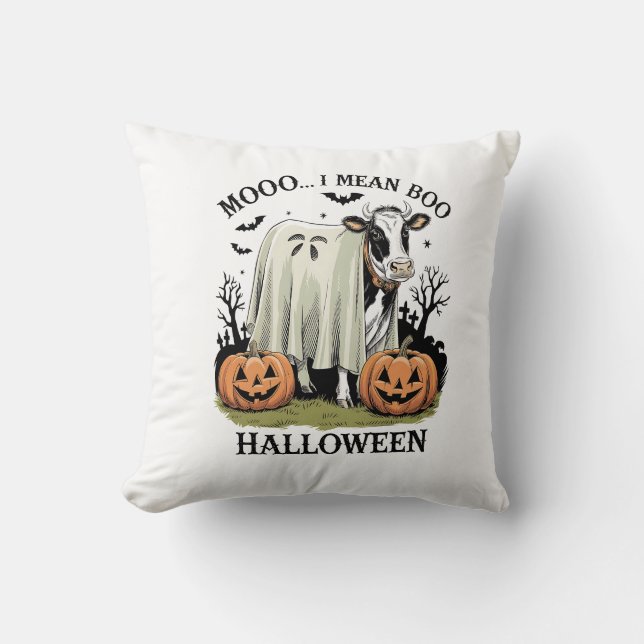 Coussin Vache de ferme Halloween vintage (Recto)