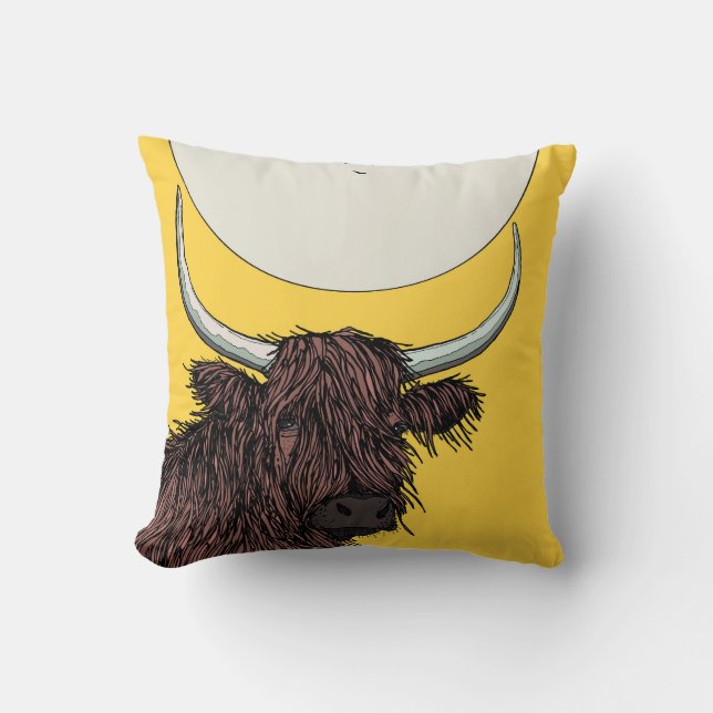 Coussin Vache des Highlands d'Écosse (Recto)