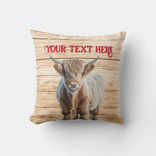 Coussin Vache des Highlands Ferme rustique