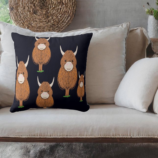 Coussin Vache écossaise amusante (Créateur téléchargé)