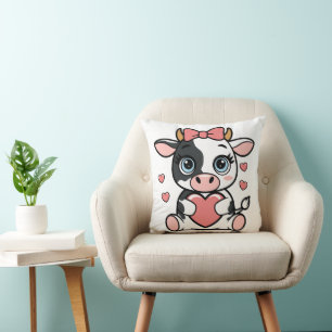 Coussin Vache en boîte 16x16