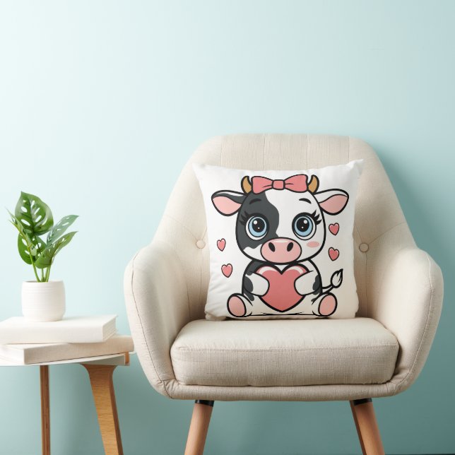 Coussin Vache en boîte 16x16 (Chaise)