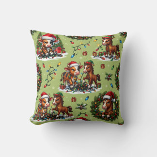 Coussin Vache Grincheuse & Cheval de Noël
