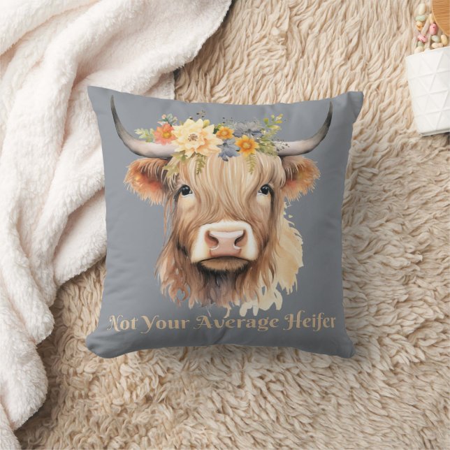 Coussin Vache Highland pas votre Heifer moyen (Couverture)