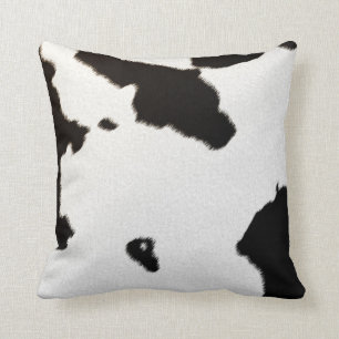 Coussin vache laitière taches noires et blanches élégantes