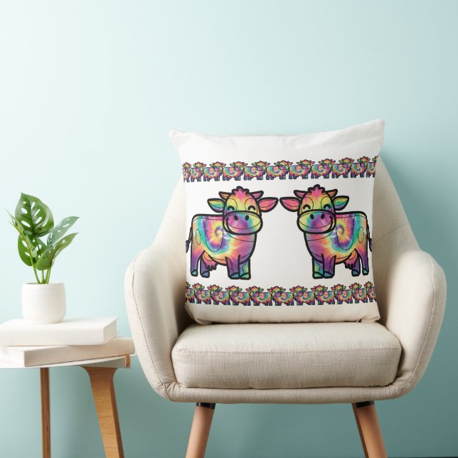 Coussin Vache laitière Tie Dye (Chaise)