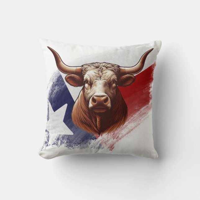 Coussin Vache longhorne du Texas (Recto)
