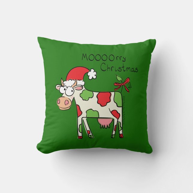 Coussin Vache Noël mignon Enfants (Recto)