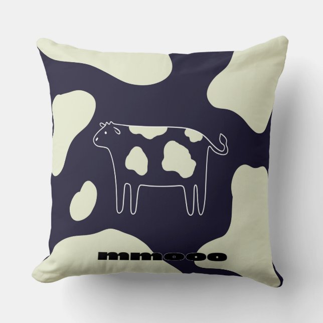 Coussin Vache noire et blanche (Recto)