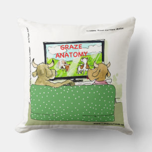 Coussin Vache TV Drôle Drôle Cartoon Coton Jeu d'Oreiller