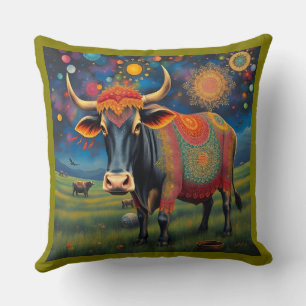 Coussin Vaches saintes à Diwali déguisé