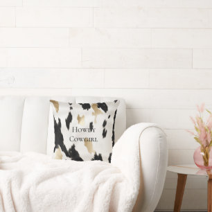 Coussin Vachette noire blanche sud-ouest