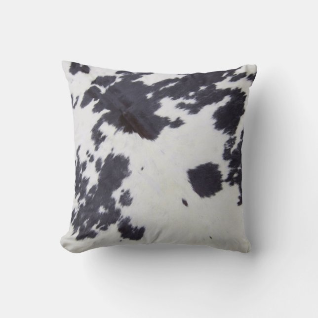Coussin Vachette noire, Peau de vache Imprimer Motif, Vach (Recto)