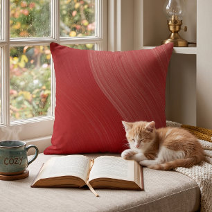 Coussin Vague Abstrait Rouge Moderne
