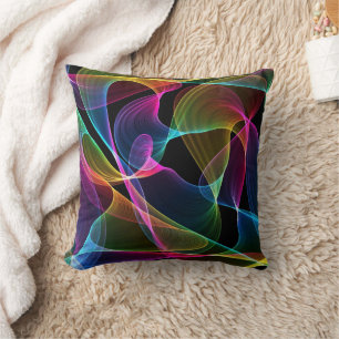 Coussin Vague arc-en-ciel Abstraite