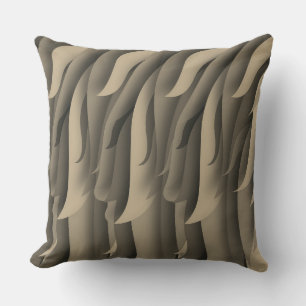 Coussin Vague d'art moderne marron et beige