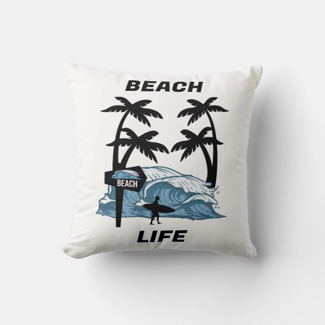 Coussin Vague de plage Funny (Recto)
