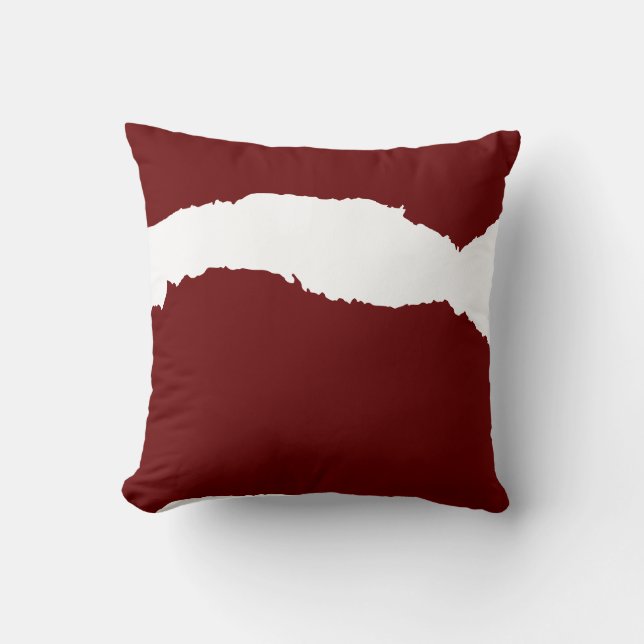 Coussin Vague déchirée Rouge profond (Recto)