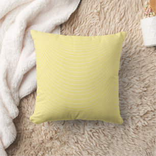 Coussin Vague en forme de U jaune pastel moderne concentri