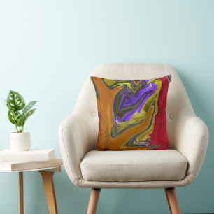 Coussin Vague liquide colorée funky