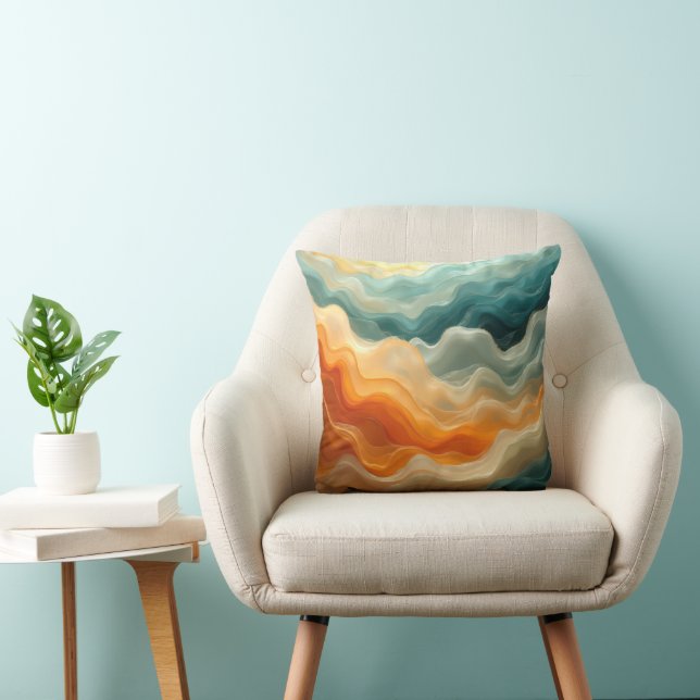 Coussin Vague liquide contemporaine Abstraite (Chaise)
