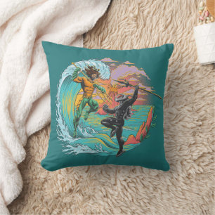 Coussin Vague marémotrice Aquaman & Black Manta