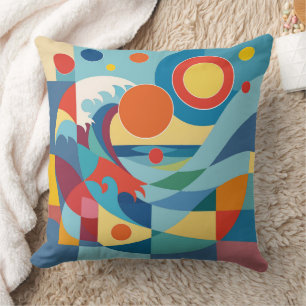 Coussin Vague océane au lever du soleil