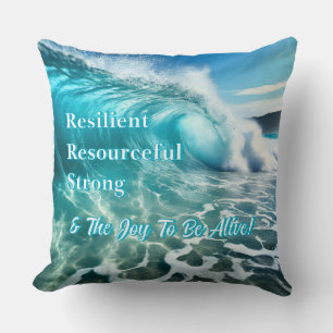 Coussin Vague Océanique Forte Inspirante